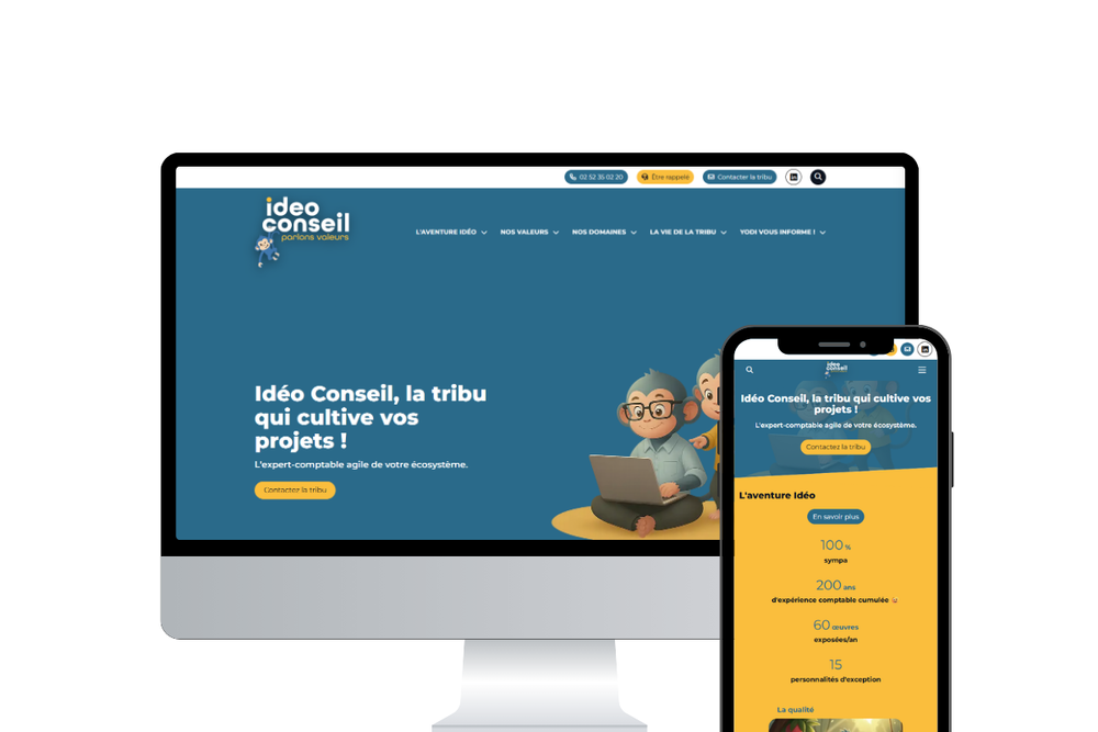 Visuel du site internet version bureau et mobile